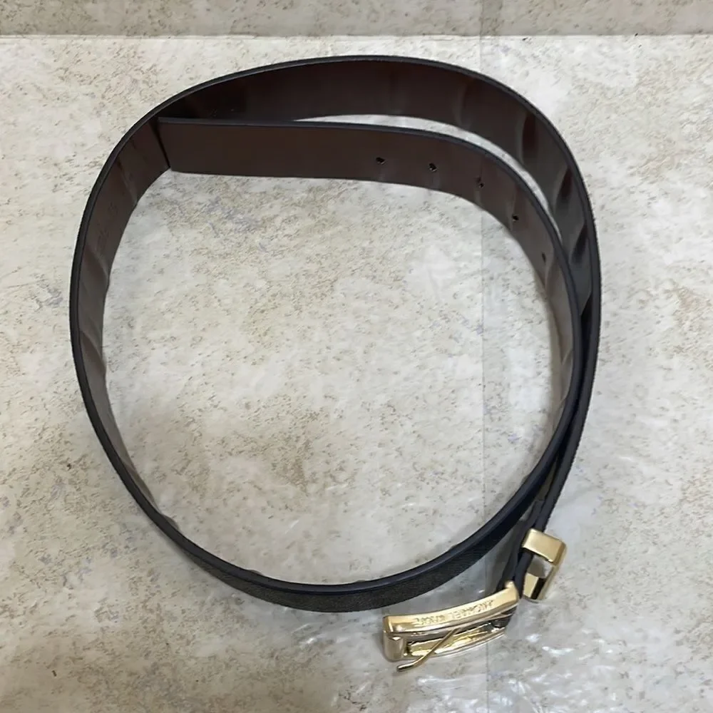 MICHAEL KORS SYNTHETIC‎ LEATHER MK DESIGN BELT IN BROWN
